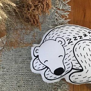 Black and White Bear Cushion
